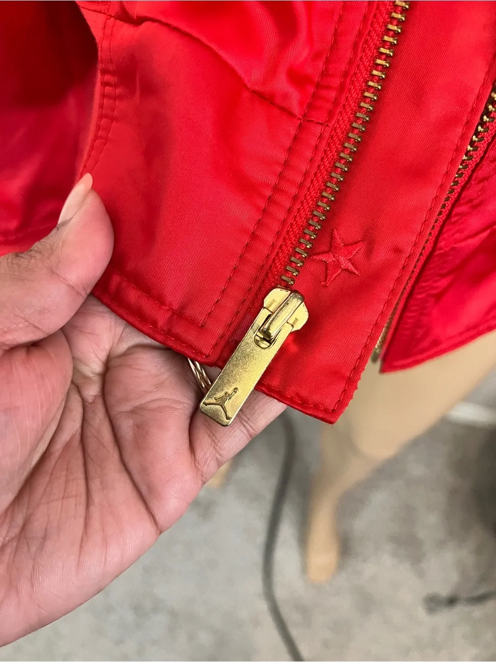 Jordan x Just Don Pinnacle Red satin bomber jacket,Medium